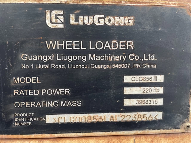 LiuGong Loader 856  2011